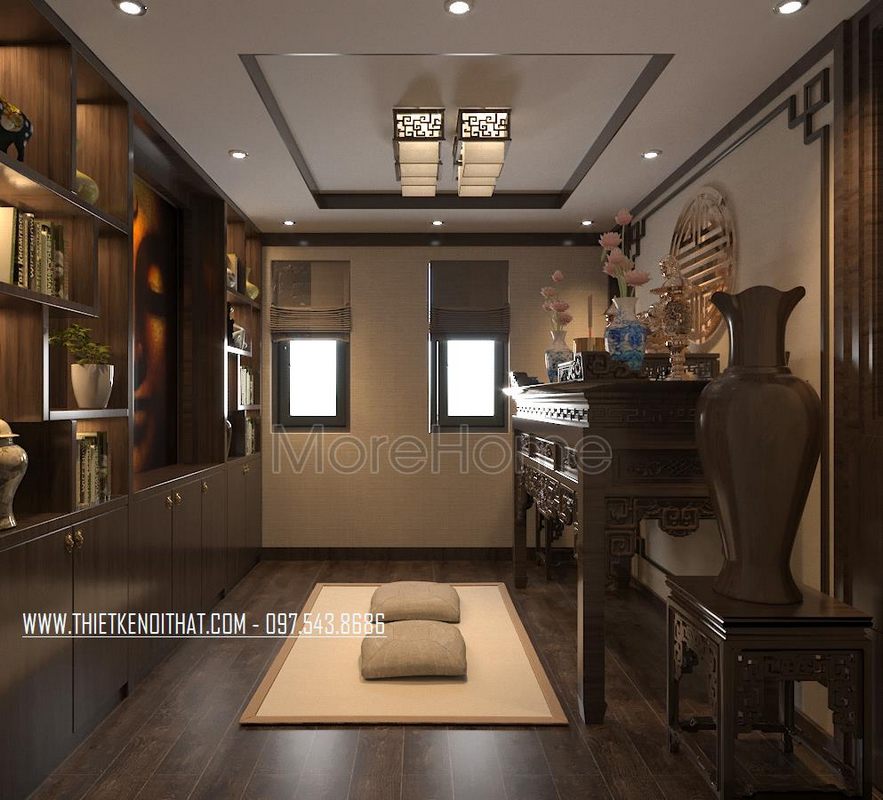 Thiết kế nội thất phòng thờ cho biệt thự Ecopark Văn Giang 